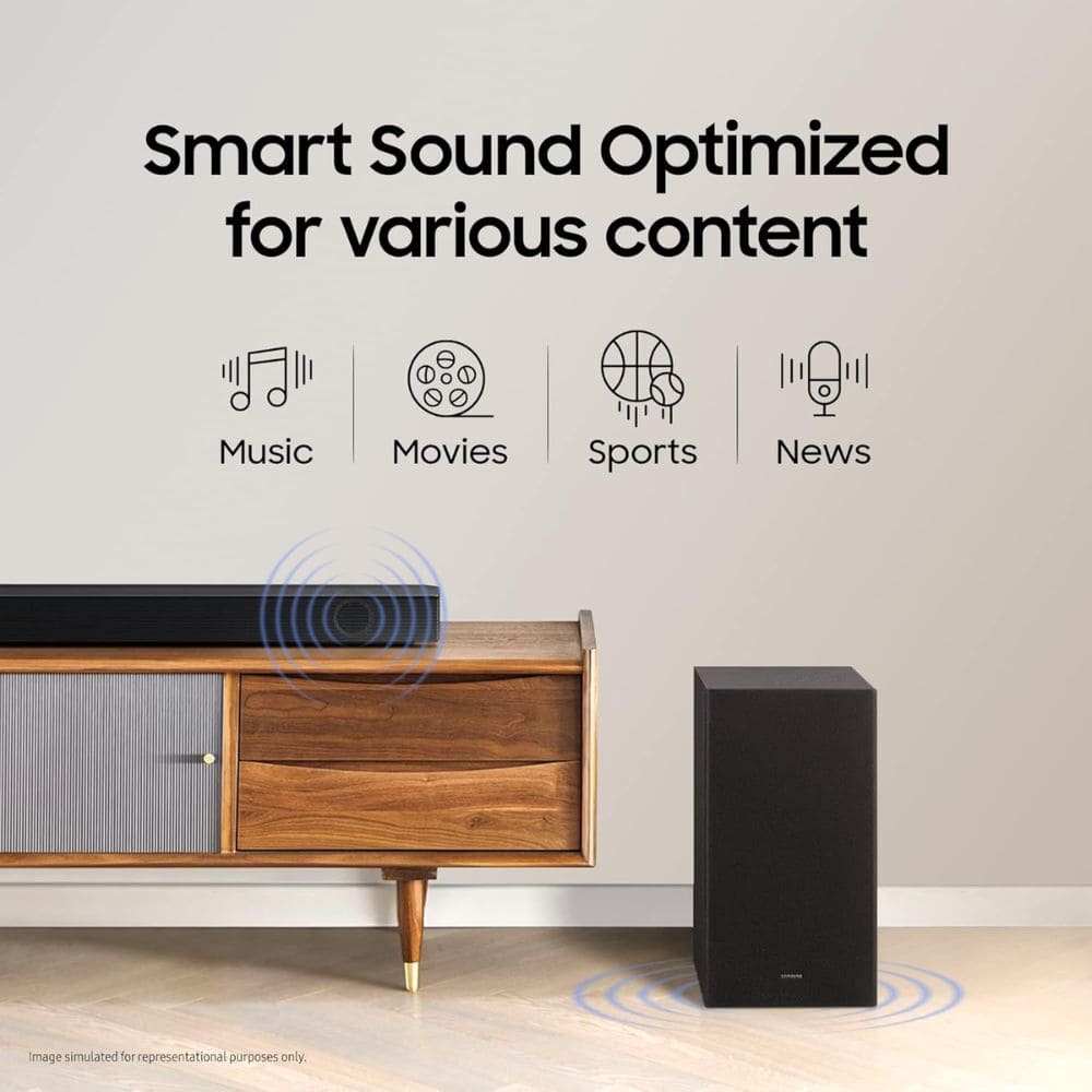 Samsung 150 W Dolby Digital Bluetooth Soundbar (HW-T42E, Black)