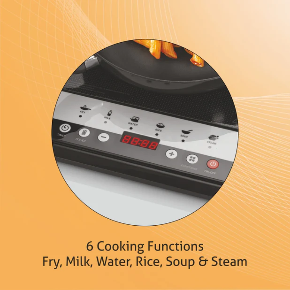 Glen SA 3071 IN, 2000 Watts Single Induction Cooktop Stove with 6 Pre-set Cooking Functions