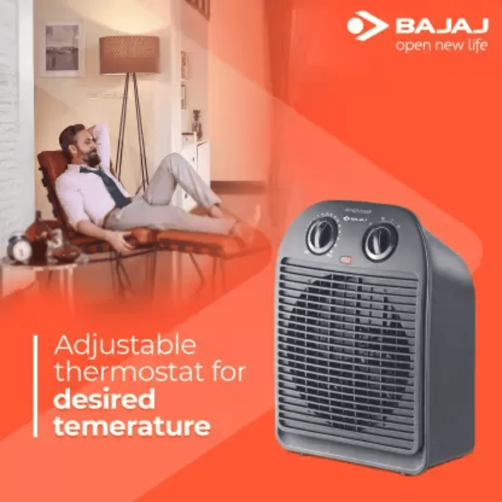 Bajaj 2000 Watts Majesty RFX2 Fan Room Heater, Black