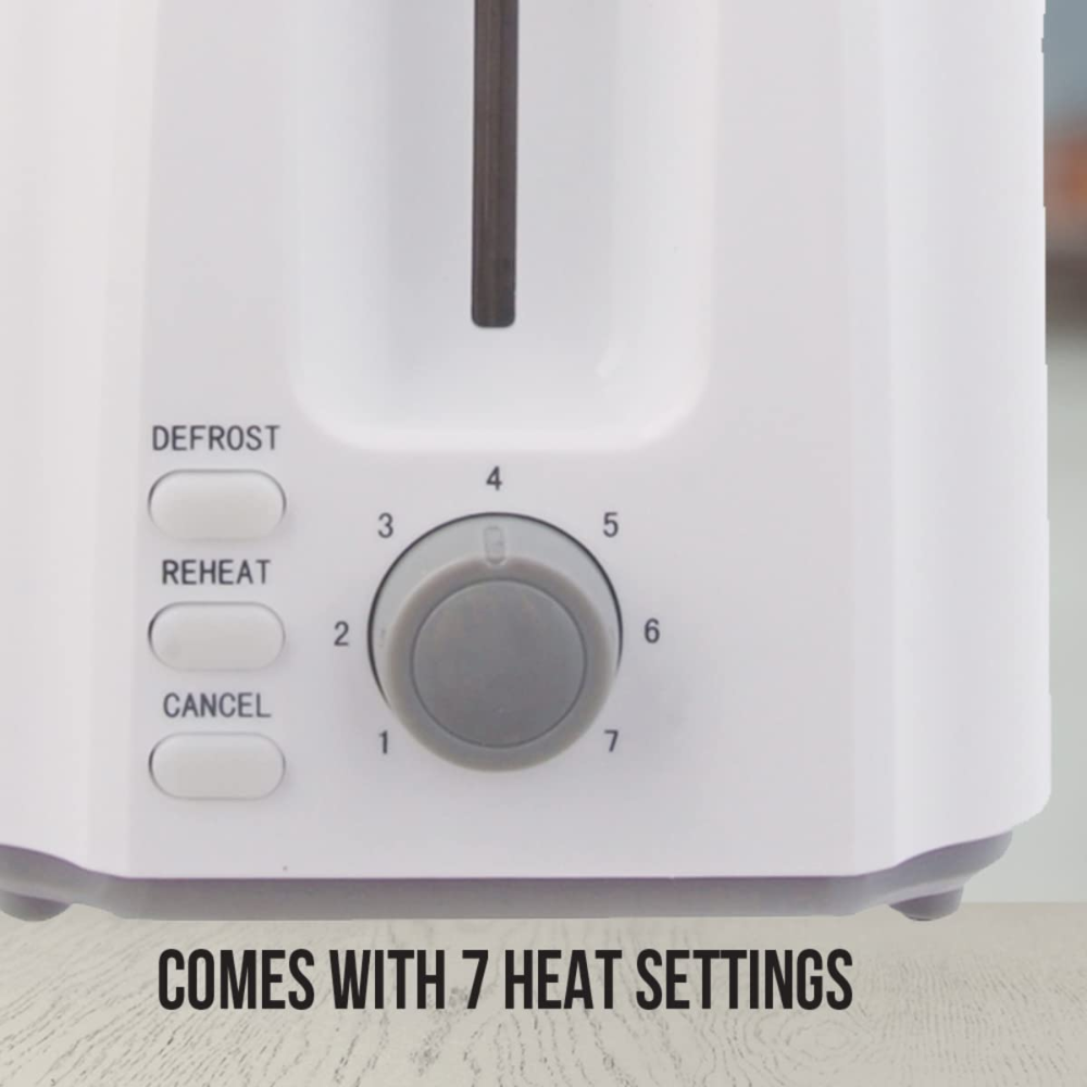 Havells Crisp Plus, 750 Watts 2 Slice Pop-Up Toaster with 7 Heat Setting (White)