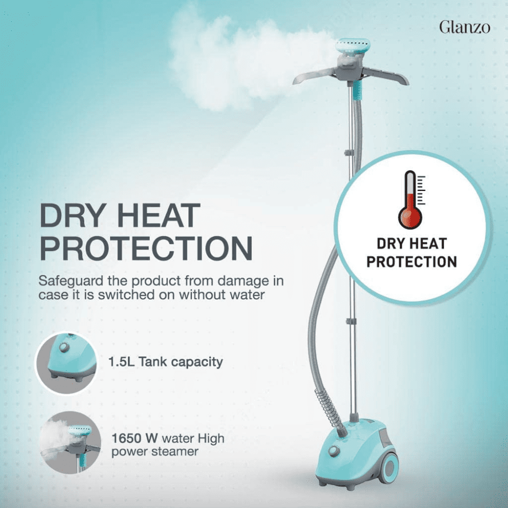 Havells Glanzo, 1650 Watts Garment Steamer (Blue And Grey)