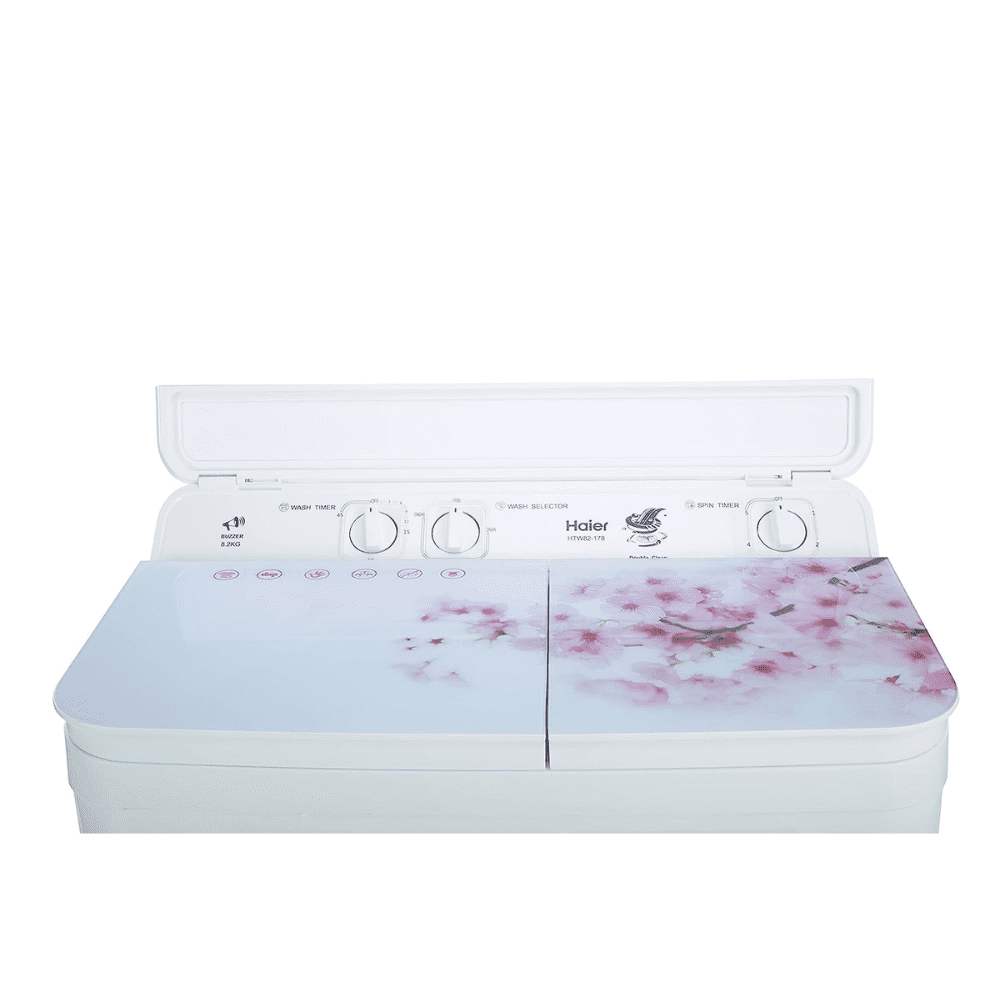 Haier 8.5 Kg 5 Star Semi-Automatic Top Load Washing Machine ( HTW85-178, Roses White)