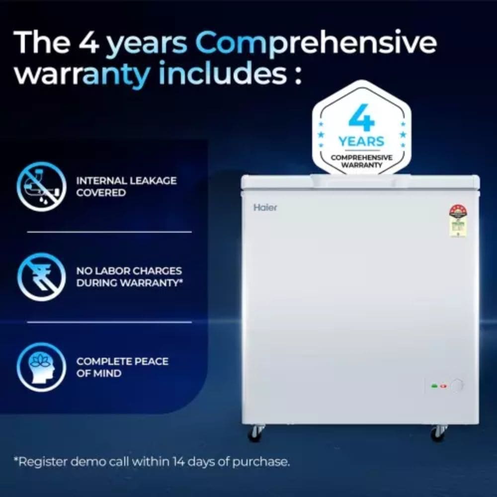 Haier HFC-300SPW5, 300 Ltrs 4 Star Single Door Hard Top Convertible Deep Freezer, White