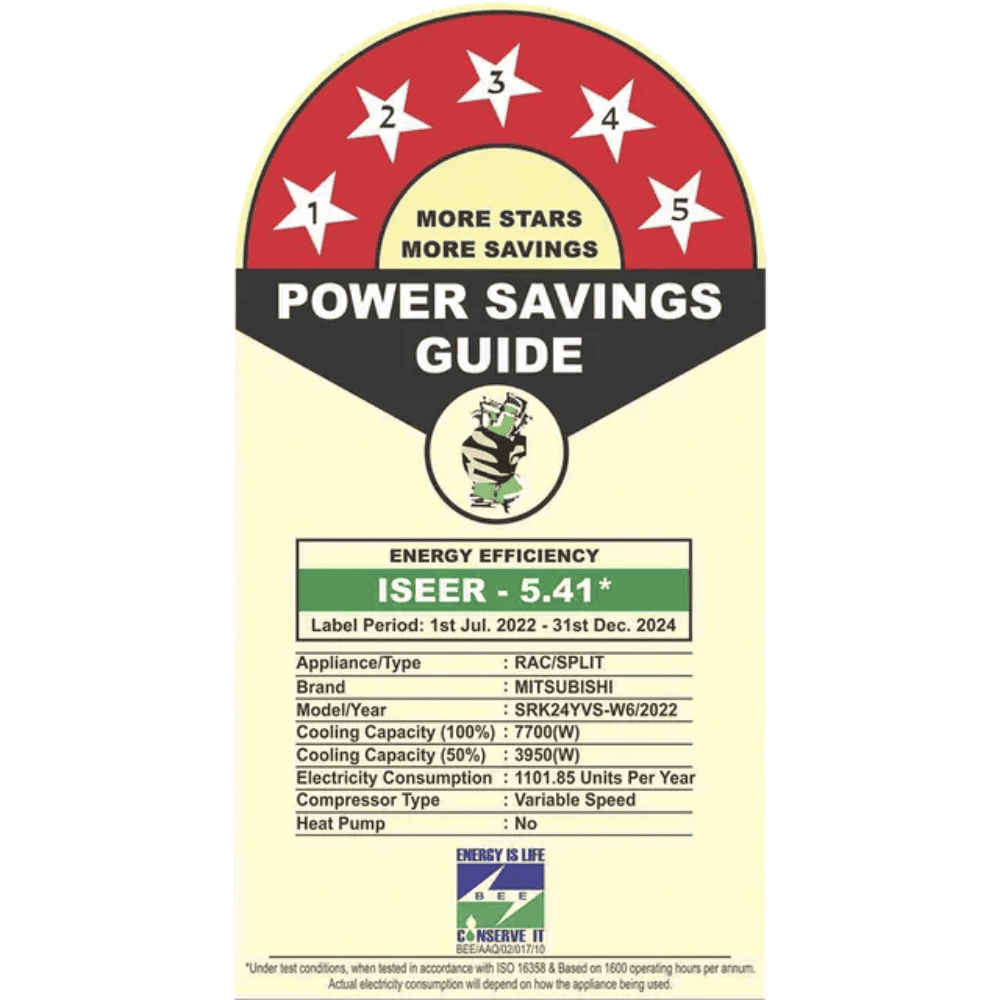 Mitsubishi Heavy Duty 2.2 Ton 5 Star Inverter Split Air Conditioner (SRK24YYS-W6)