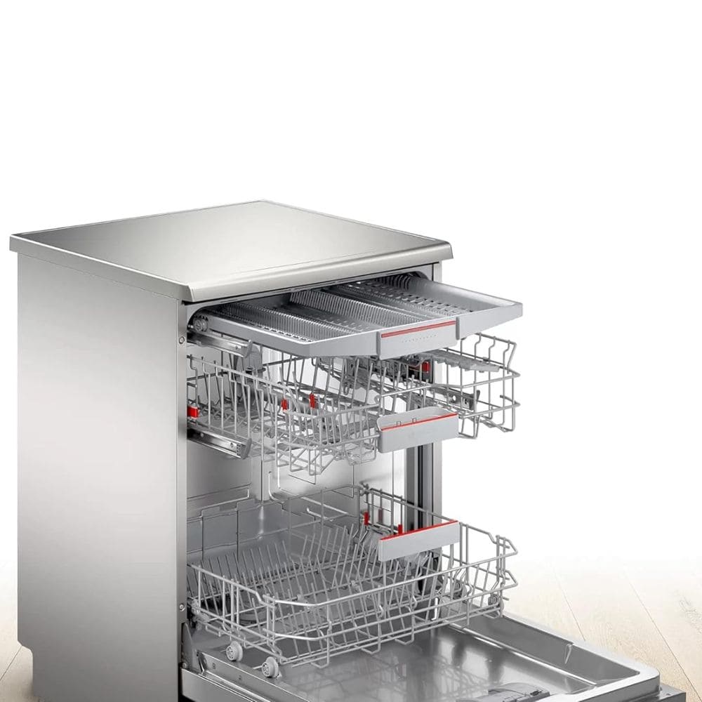 Bosch 14 Place Settings, Free Standing Dishwasher with TrueSteam And Wifi (SMS6HVI00I 14 PS, Silver Grey)