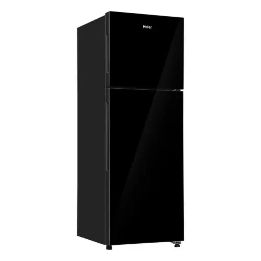 Haier 240 Ltrs, 2 Star Frost Free Double Door Top Mount Refrigerator (HRF 2902EKGA P, Black Glass)