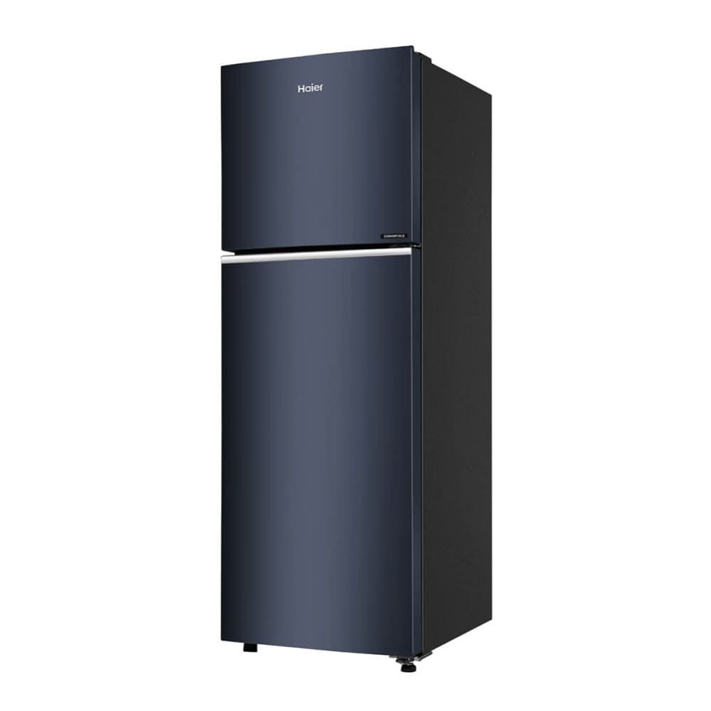 Haier 268 Ltrs, 2 Star Frost Free Double Door Frost Free Top Mount Refrigerator (HRF 3182IBNSA P,Nickel Steel)