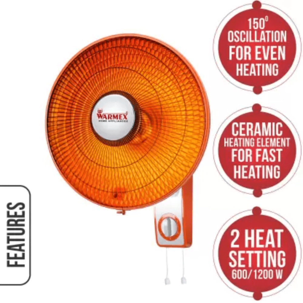 Warmex 1000 Watts Ceramic Pedestal Floor Mount Room Heater (WM-CH-09, Red & Black)