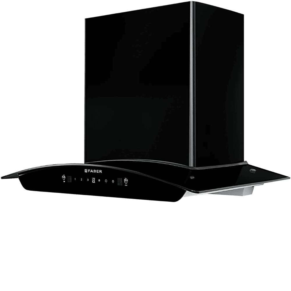 Faber HOOD SUNNY HC, 60 cm 1200 m3/hr Auto-Clean curved glass Kitchen Chimney Black)