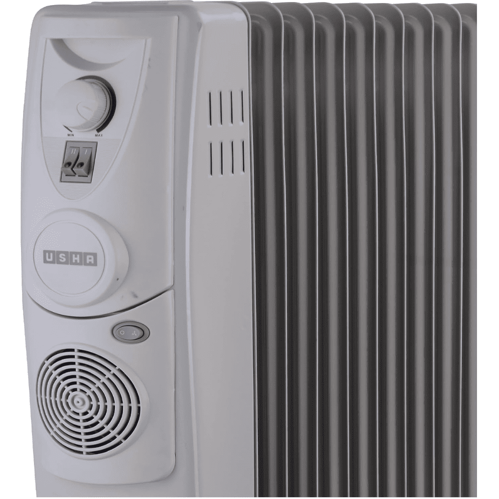 Usha 11 Straight Fins 2900 Watts Oil Filled Radiators with PTC Fan Room Heater (4211f, Silver)
