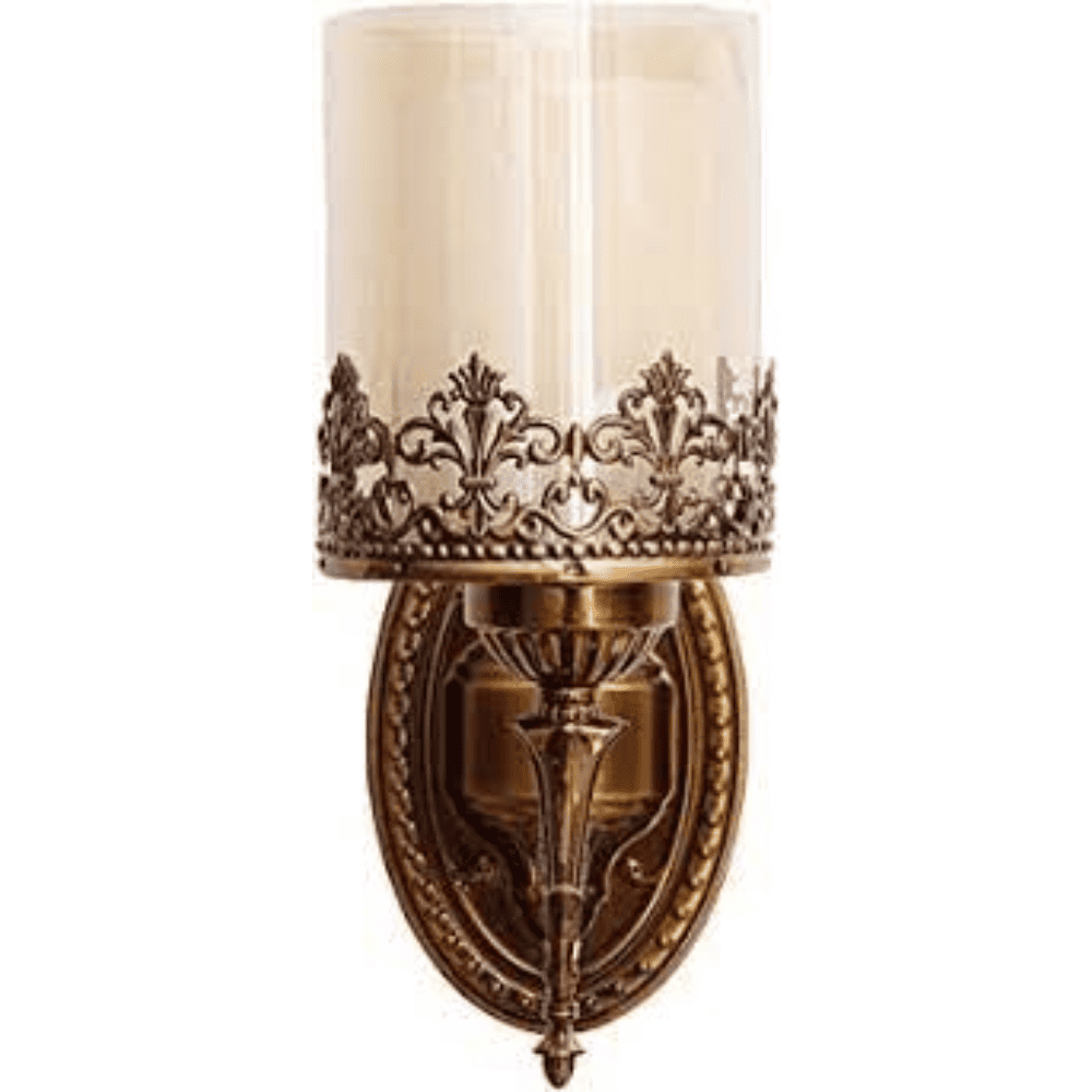 Wall LeArc Designer Lighting Wrought Glass Metal Wood Wall Light (WL2991-1, Black)