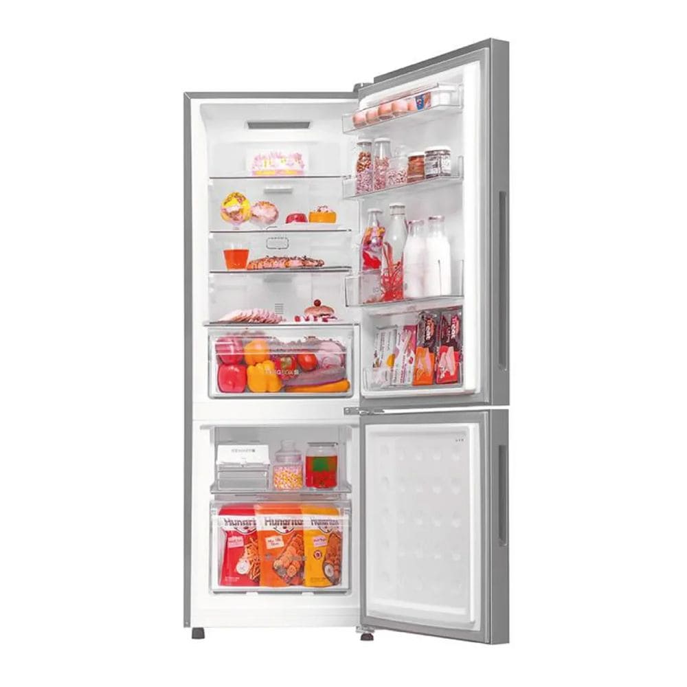 Haier 237 Ltrs, 2 Star Frost Free Double Door Bottom Mount Refrigerator (HRB 2872EKGA P, Black Glass)