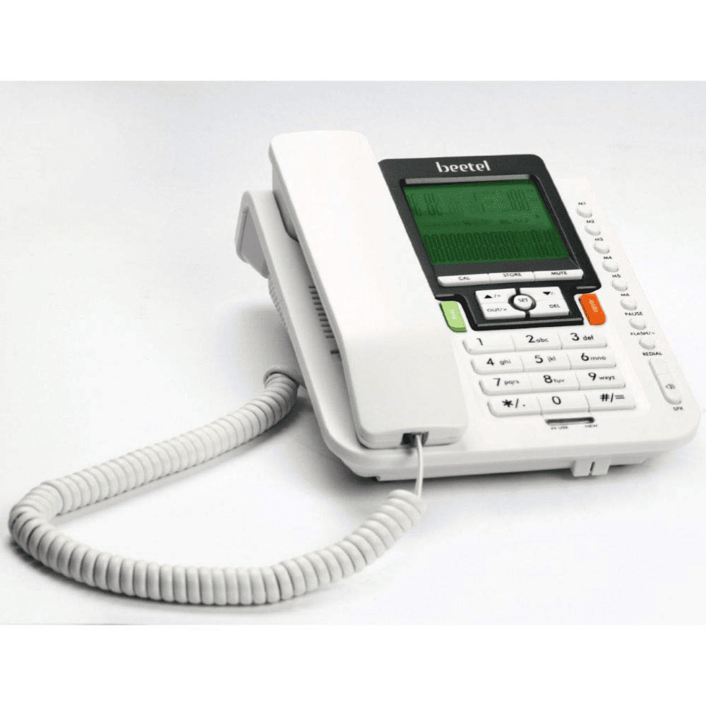 Beetel M71N, Caller ID Corded Landline Phone with 16 Digit Display, White