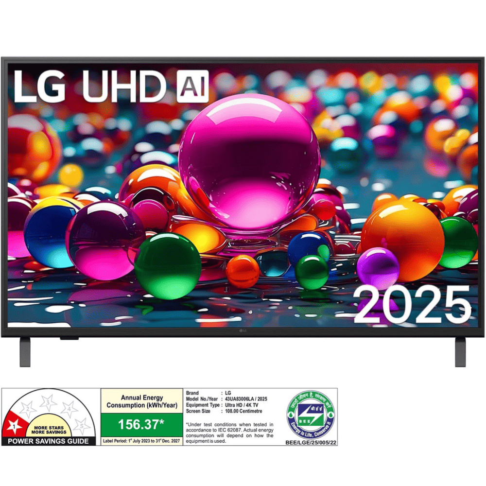 LG 43UA83006LA, 43 Inches Full HD Smart LED TV, Black