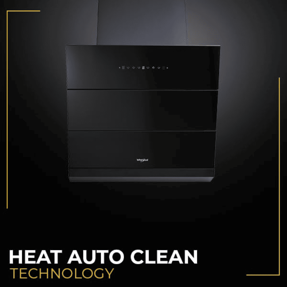 Whirlpool VFL PRO 602 HAC BK, 60 cm 1425 m3/hr Auto Clean Wall Mounted Chimney, Touch + Gesture Control with Filterless Technology (Black)