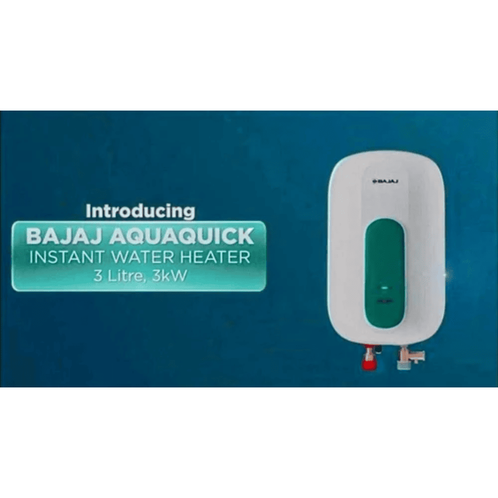 Bajaj 3 Ltrs Instant Water Heater Water Heater Geyser (Aquaquick, White)
