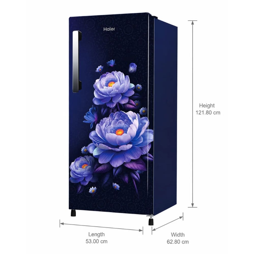 Haier 190 Ltrs, 2 Star Direct Cool Single Door Refrigerator (HRD 2113CMBA N, Marine Blossom)