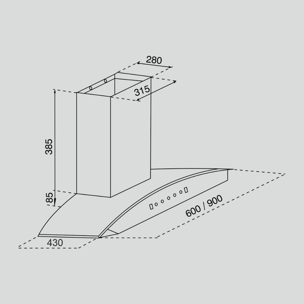 Glen 6058 BL, 75 cm 1200 m3/hr Heat Auto Clean Wall Mounted Curved Glass Kitchen Chimney, Filterless Technology (Black)