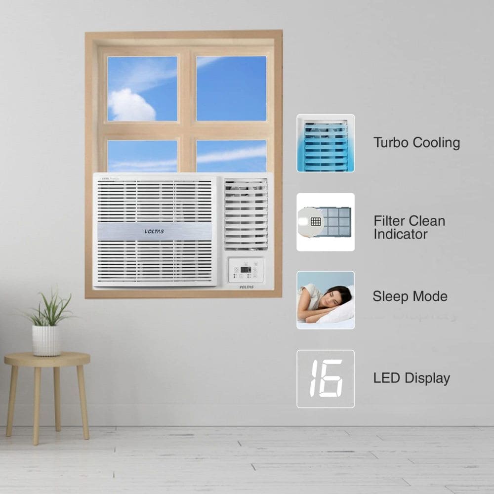 Voltas 2 Ton 3 Star Inverter Window Air Conditioner (WAC 243INV Pearl, 5800W)