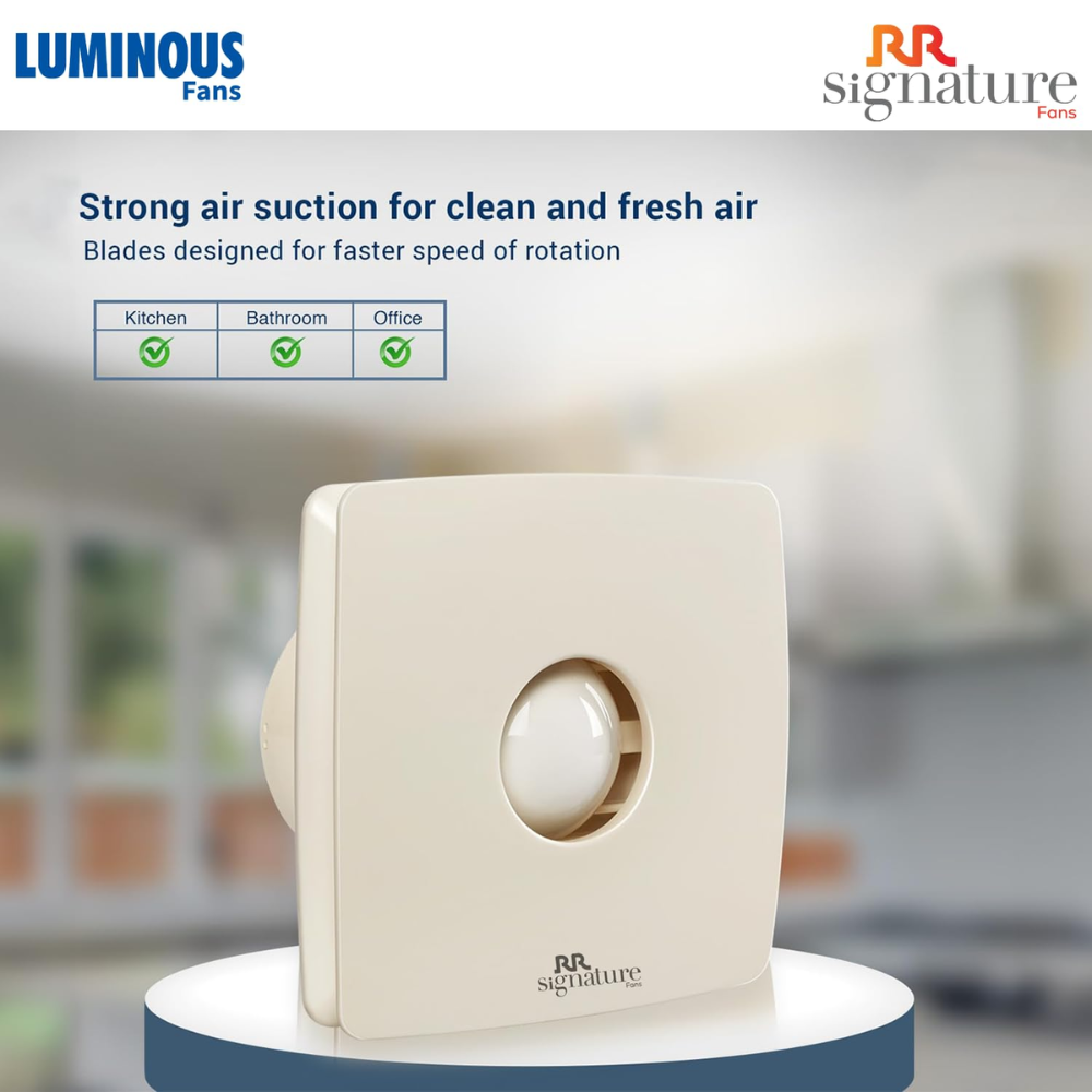 Luminous 150mm High Speed Noiseless Fresh Air Exhaust Fan (RR Signature Vento)
