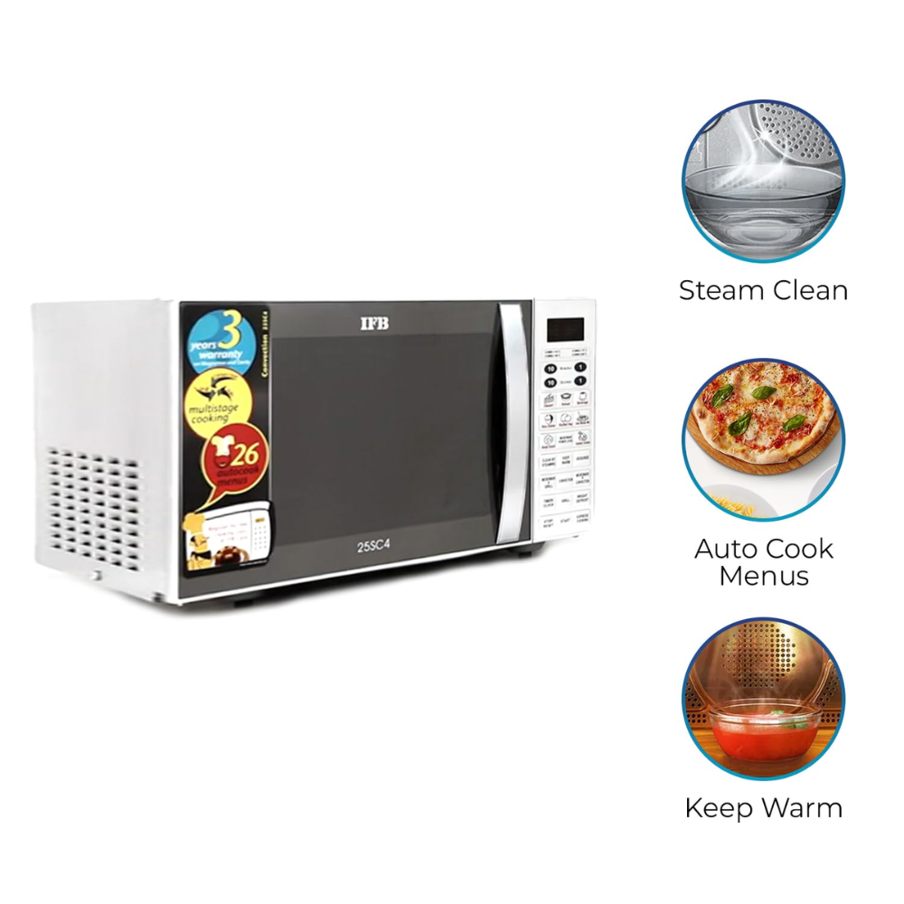 IFB 25 Ltrs Convection Microwave Oven (25SC4,Black)