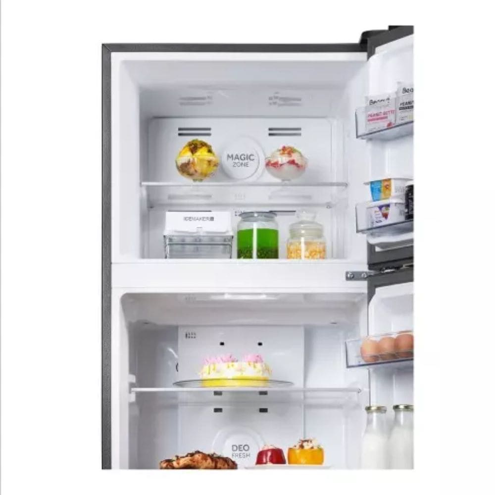 Haier 328 Ltrs, 2 Star Frost Free Double Door Top Mount Refrigerator (HRF 4082BLGKA P, Graphite Black)