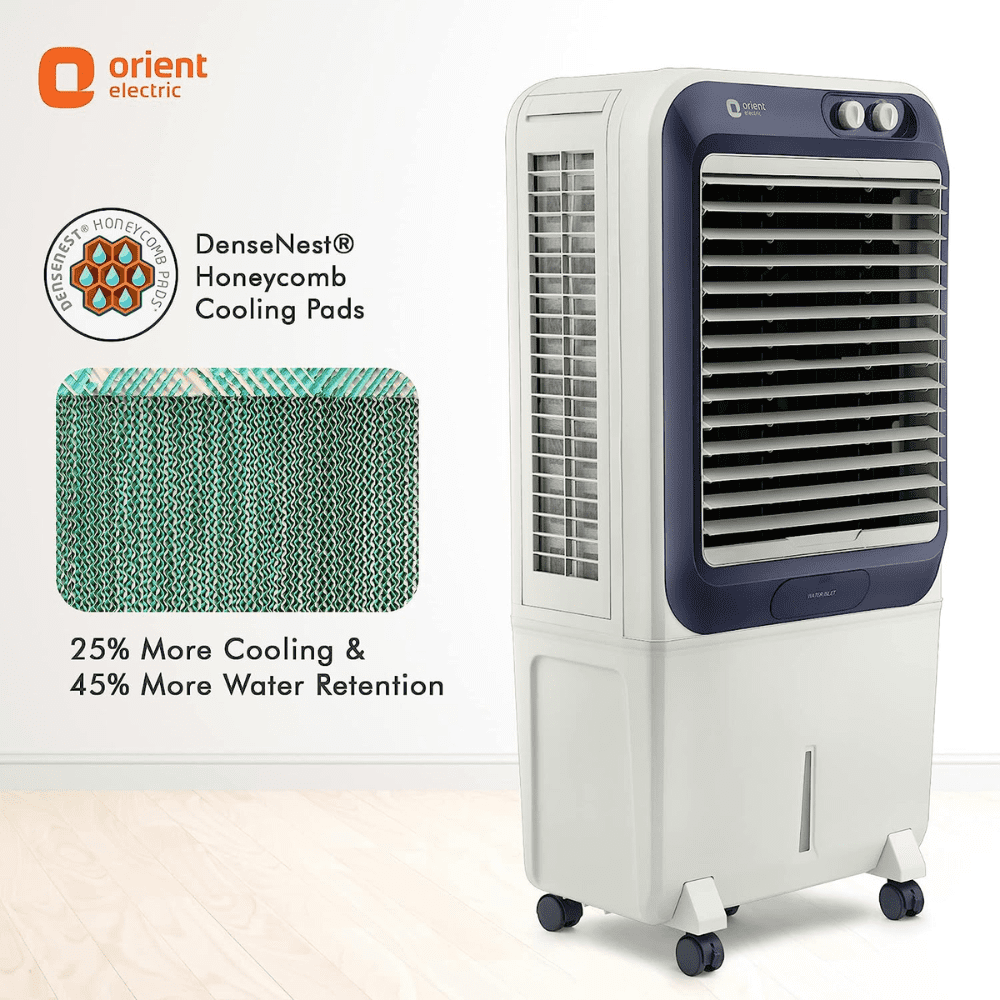 Orient 70 Ltrs Electric Knight Desert Air Cooler (CD7003H, White & Grey)