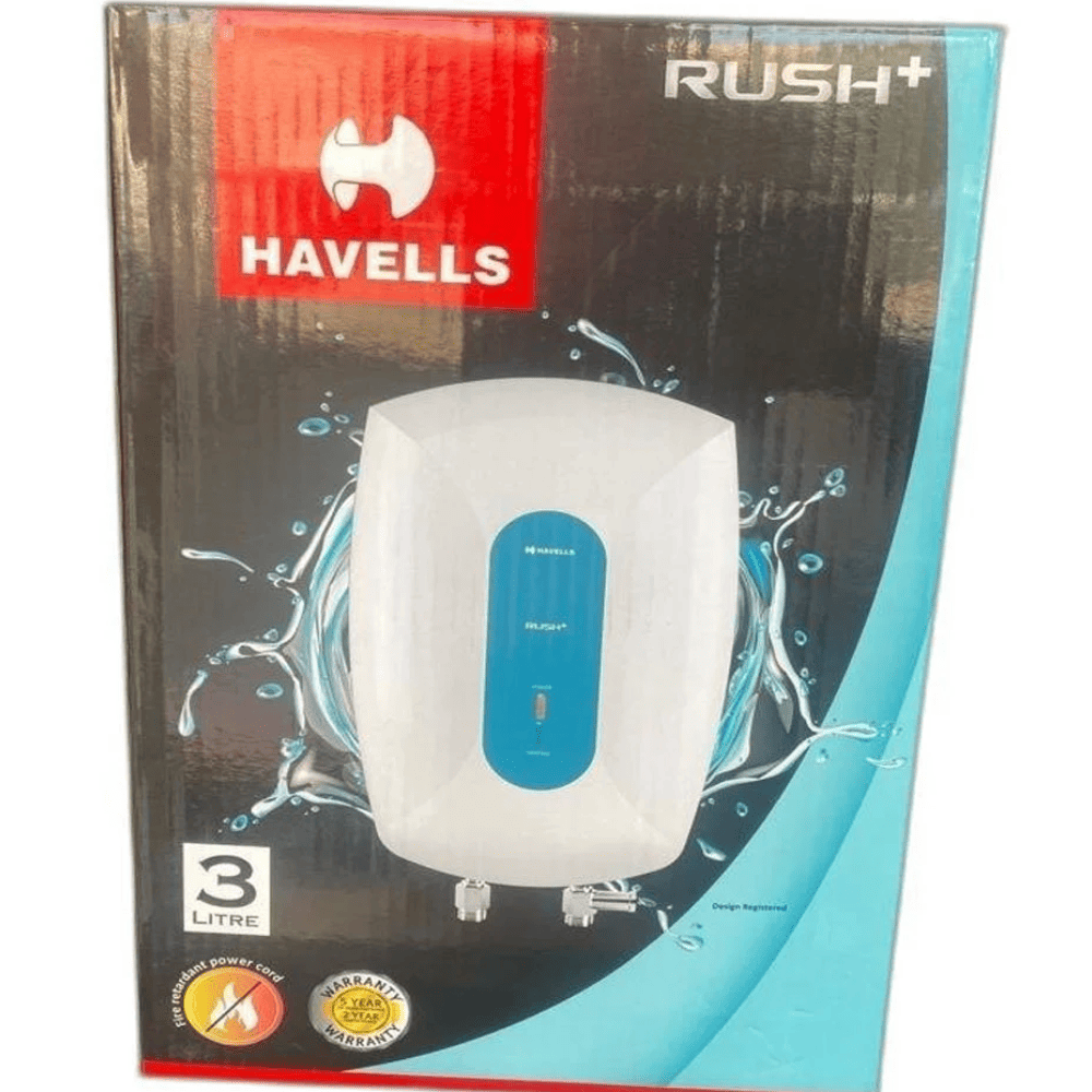 Havells 3 Ltrs Instant Water Heater Geyser (Rush+ Instant GHWVRPUWAW01)