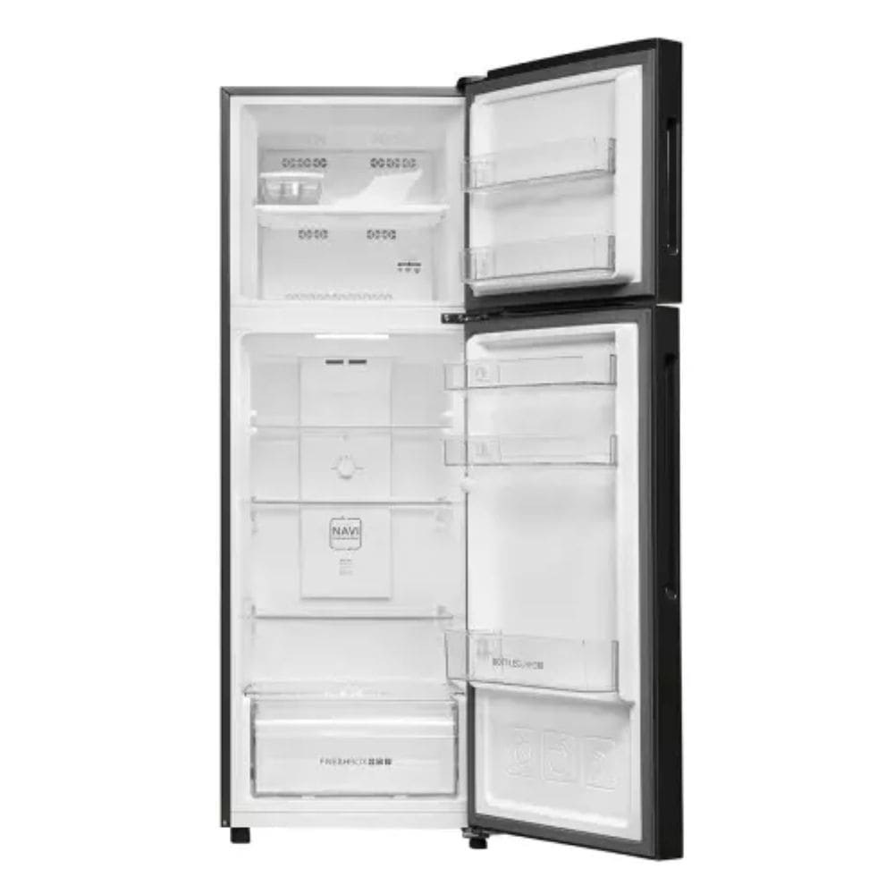 Haier 240 Ltrs, 2 Star Frost Free Double Door Top Mount Refrigerator (HRF 2902EKGA P, Black Glass)