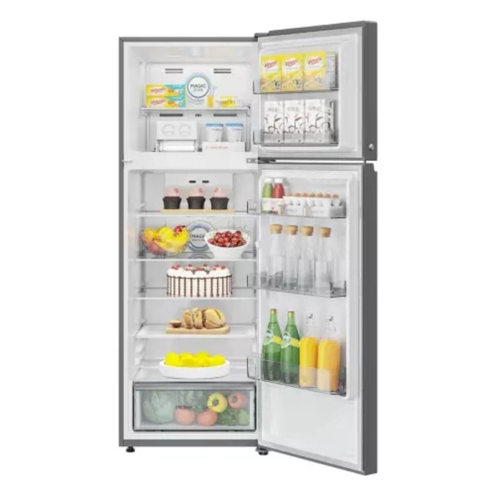 Haier 328 Ltrs, 2 Star Frost Free Double Door Top Mount Refrigerator (HRF 4082BISA P,Inox Steel)