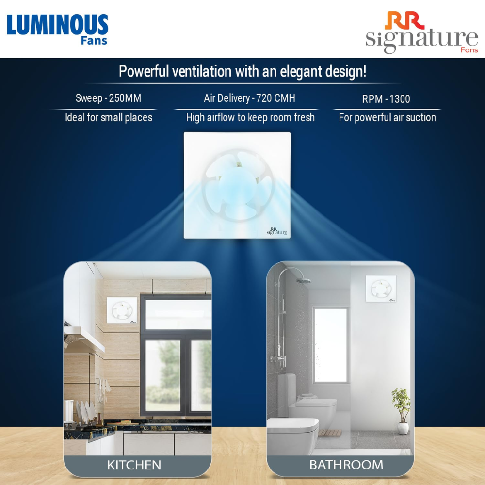 Luminous 250mm Strong Air Suction Air Exhaust Fan (Vento Fresh)