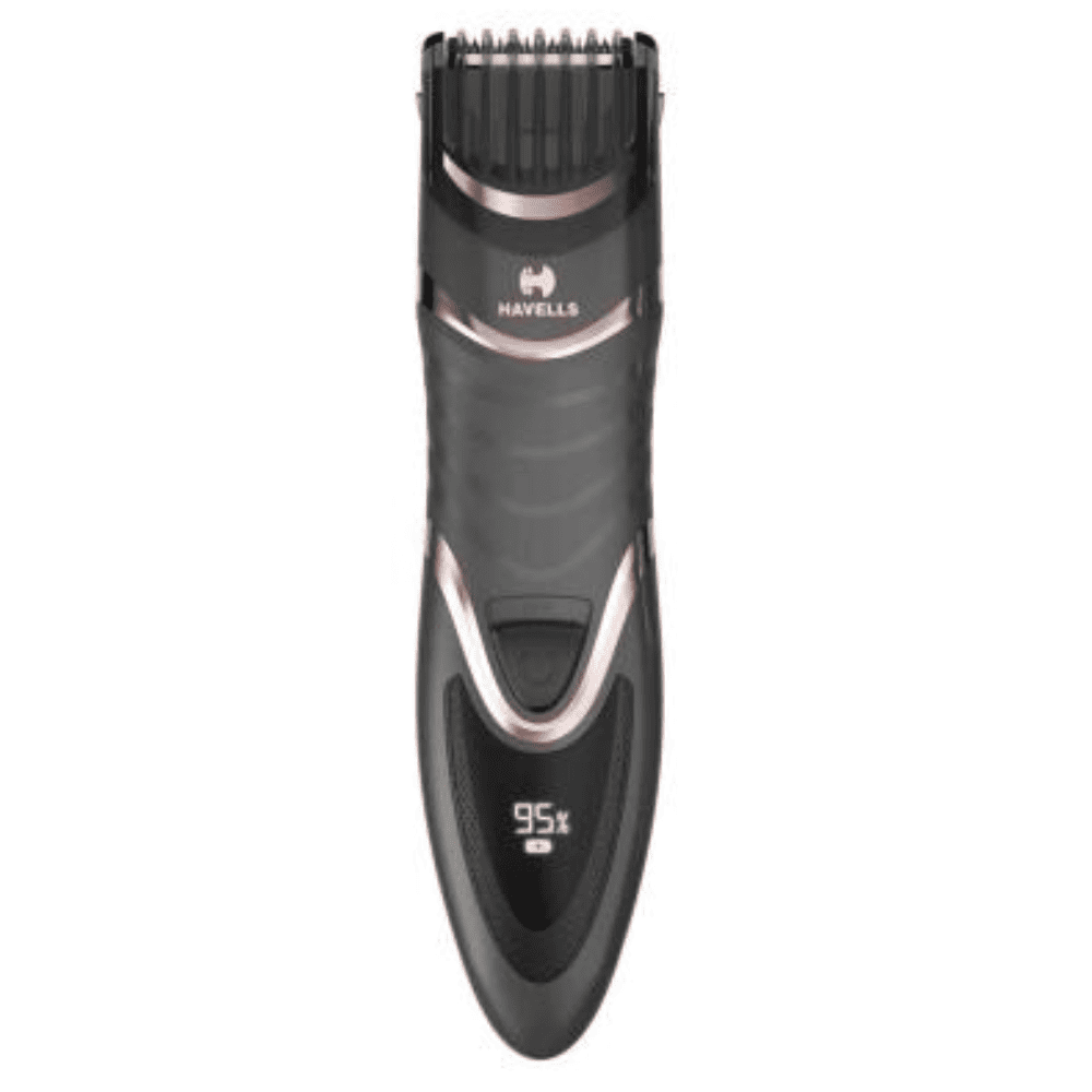 Havells BT9010, Digital & USB Quick Charge Titanium Coated Zoom Wheel Beard Trimmer (Black & Rose Gold)