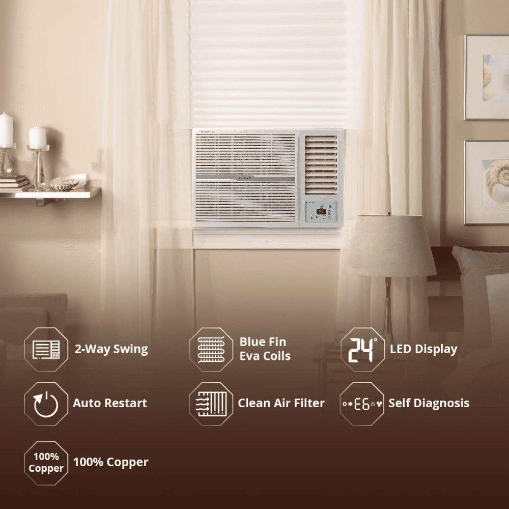 Lloyd 1.0 Ton 2 Star Fixed Speed Window Air Conditioner (GLW12C2YWSEW)