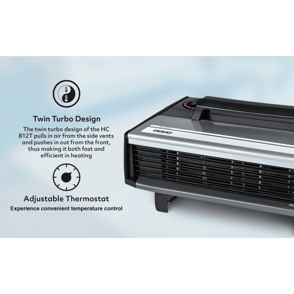 Usha 2000 Watts Heat Convector with Instant Heating Feature Room Heater (812T, Black)