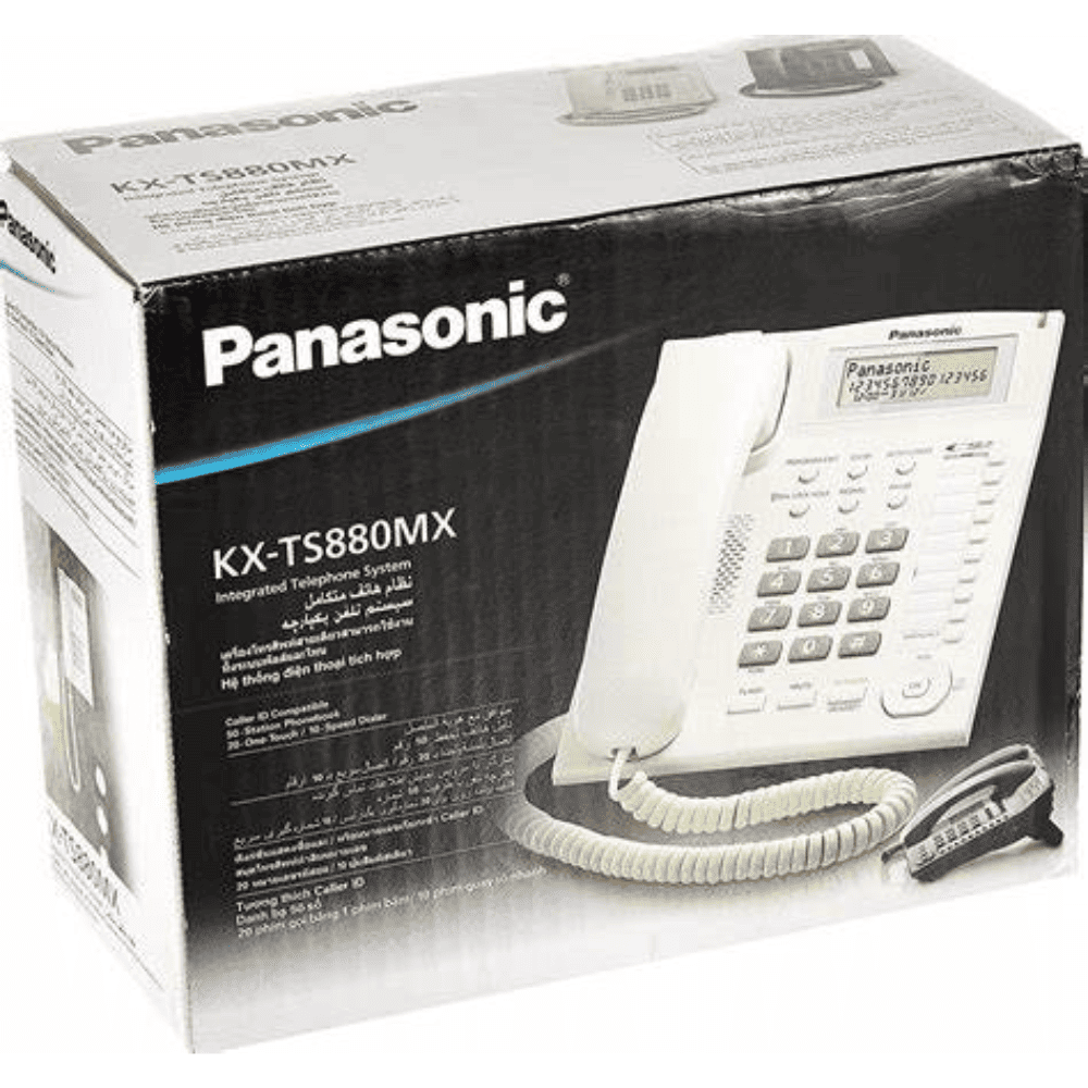 Panasonic KX-TS880MX, Single Line Corded Landline Phone (White)