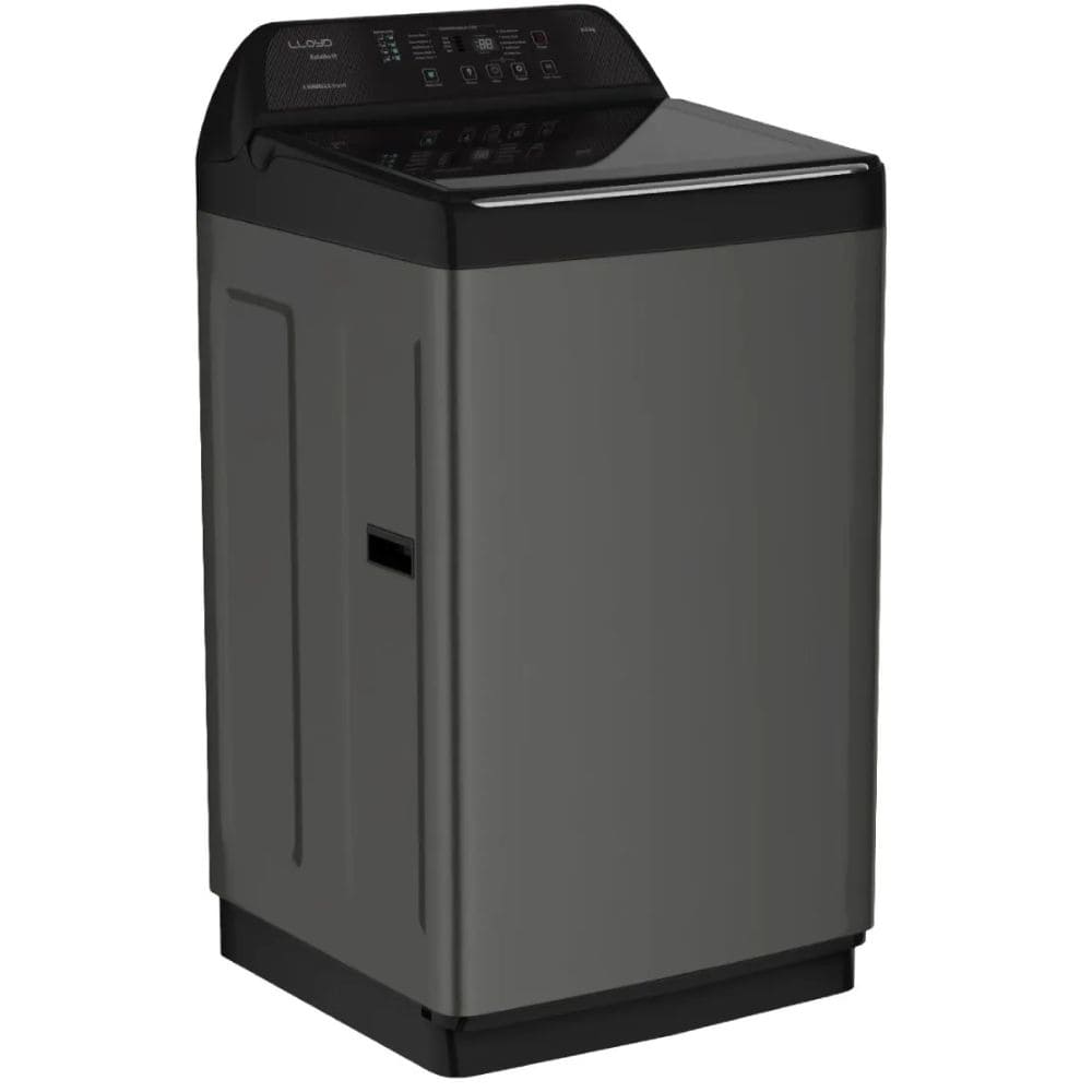 Lloyd 8 Kg 5 Star Fully-Automatic Top Load Washing machine (GLWT805EHPMB,Black)