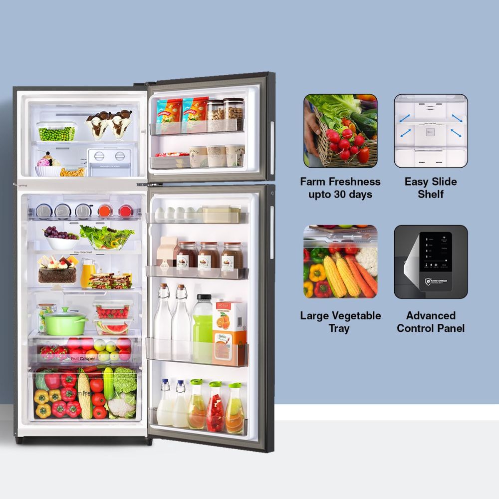 Godrej 472 Ltrs 2 Star Inverter Frost Free Double Door Refrigerator (RT EONREGALIS 517B RCI MT BK, Matt Black)