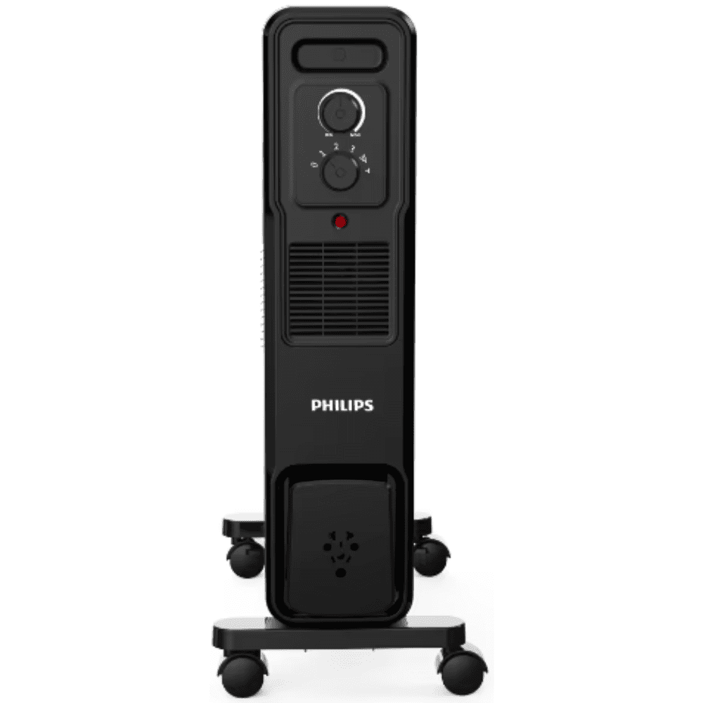 Philips 13 Straight Fins, 2900 Watts Oil Filled Radiators with Fan Room Heater (OFR13, Black)