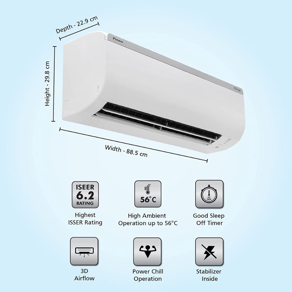 Daikin 1.0 ton 5 Star Inverter Split Air Conditioner (FTKF35U)
