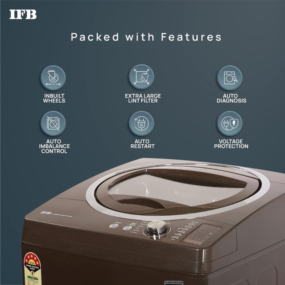 IFB 6.5 Kg 5 star Fully-Automatic Top Load Washing Machine Appliance (TL-RBR 6.5 KG AQUA)
