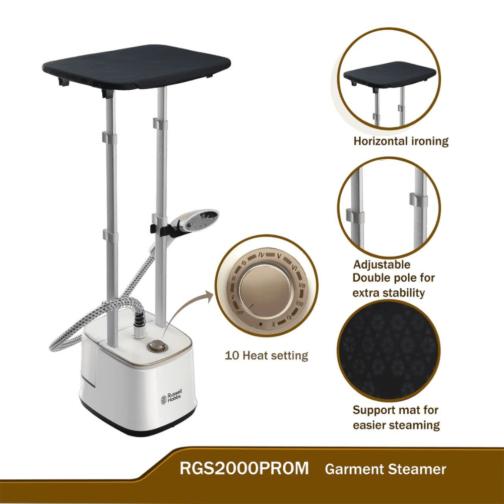 Russell Hobbs RGS 2000-Pro M, 1420 Watts Professional Garment Steamer (White & Brown)