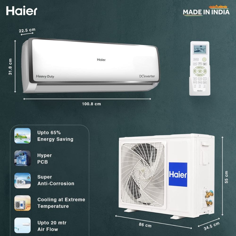Haier 2.0 ton 3 Star Inverter Split Air Conditioner (HSU24E-TXS3BE-INV)