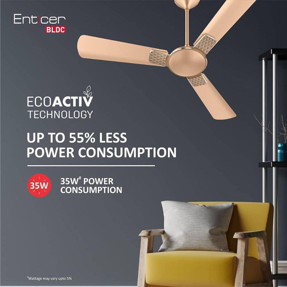 Havells Enticer Art, 1200mm 3 Blade Decorative Air Ceiling Fan