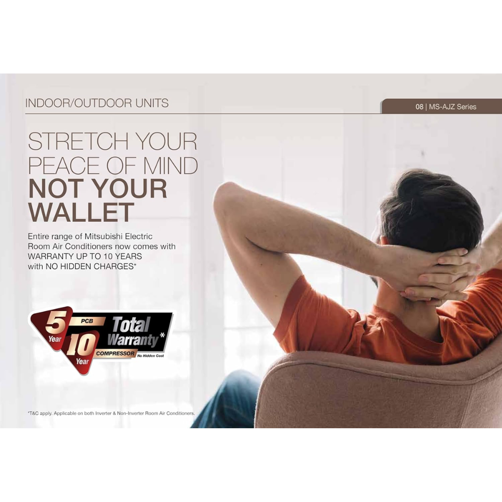 Mitsubishi 1.8 ton 2 Star Non-Inverter Split Air Conditioner (MS-AJZ22VF-DA1)