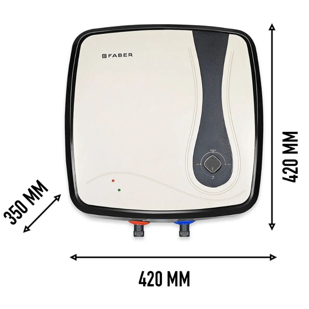 Faber 25 Ltrs Vertical Storage, Wall Mounting Water Heater Geyser (LEXUS 25L, Ivory Black)