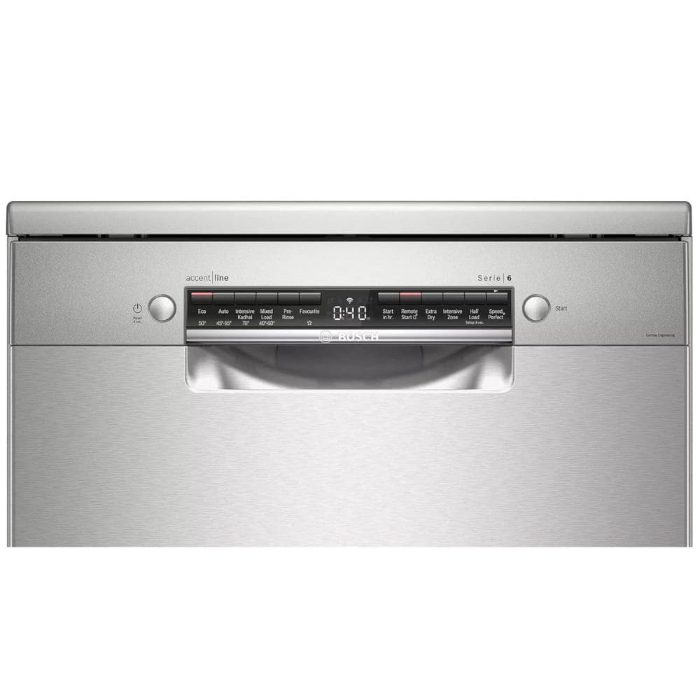 Bosch 14 Place Settings, Free Standing Dishwasher with TrueSteam And Wifi (SMS6HVI01I 14 PS, Silver Grey)