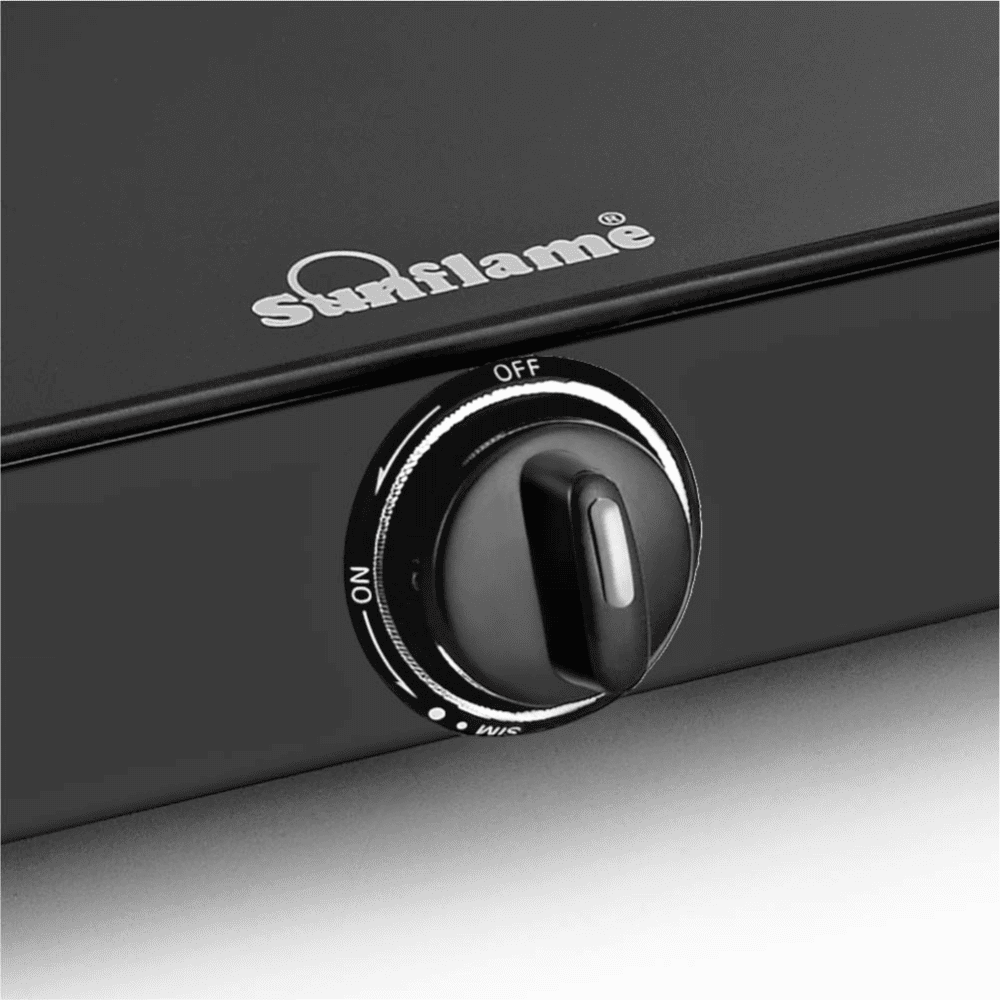 Sunflame Cooktop, CROWN GT 3B, 3 Burner Auto Manual Ignition Glass Top Brass Burner 1 Big + 1 Medium + 1 small Gas Stove (Black)
