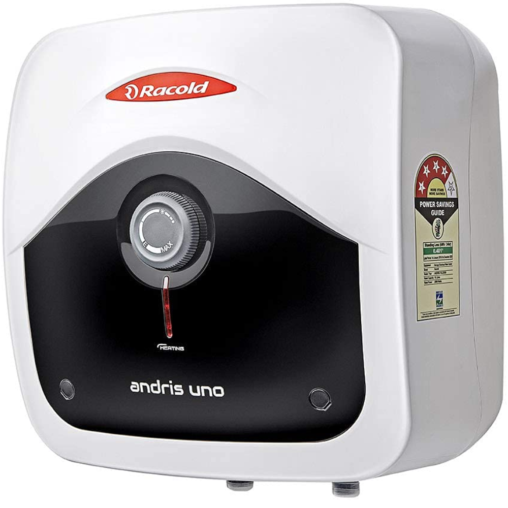 Racold 25 Ltrs Vertical Storage, 5 Star Water Heater Geyser (Andris Uno 25L,White & Black)