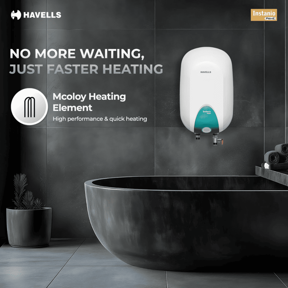 Havells 3 Ltrs Instant Water Heater Water Heater Geyser (INSTANIO PRIME3L 3KW HD, White)