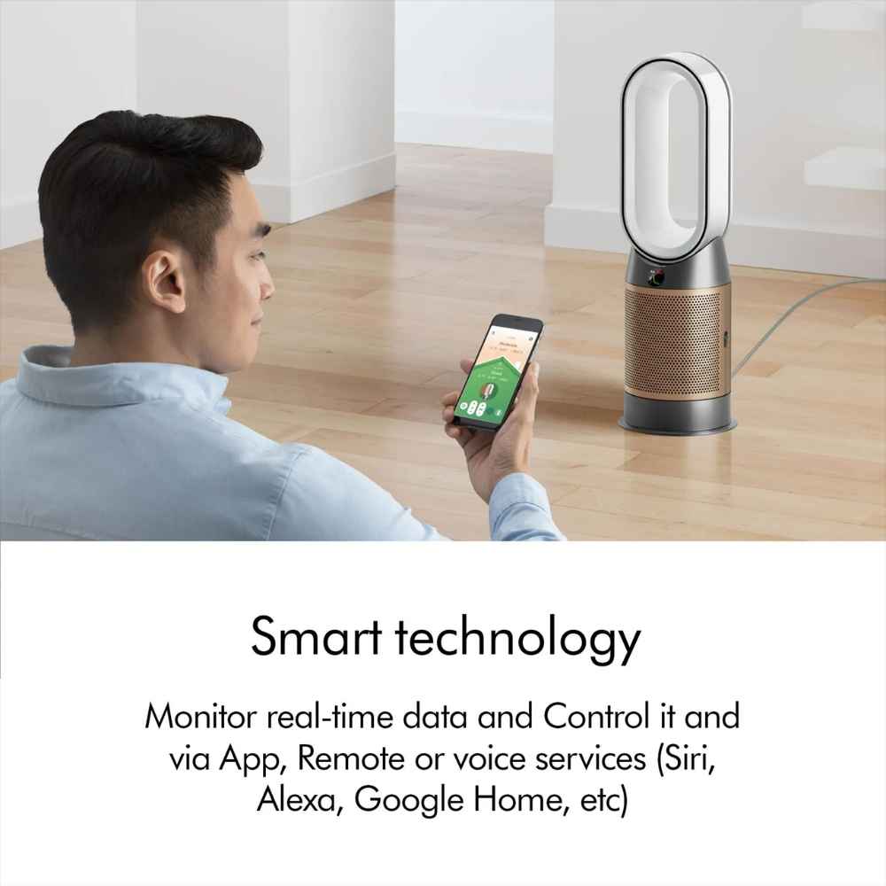 Dyson Hot and Cool HP12 Air Purifier with Remote Control (Allergy Friendly, White & Gold)